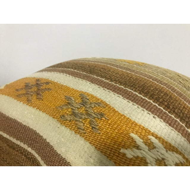 Boho Chic 1960s Turkish Striped Design Kilim Pillow For Sale - Image 3 of 6
