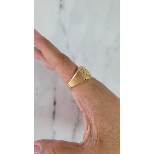 Longhorn Diamond Ring with Brushed Satin Finish, Size 9 For Sale - Image 4 of 5