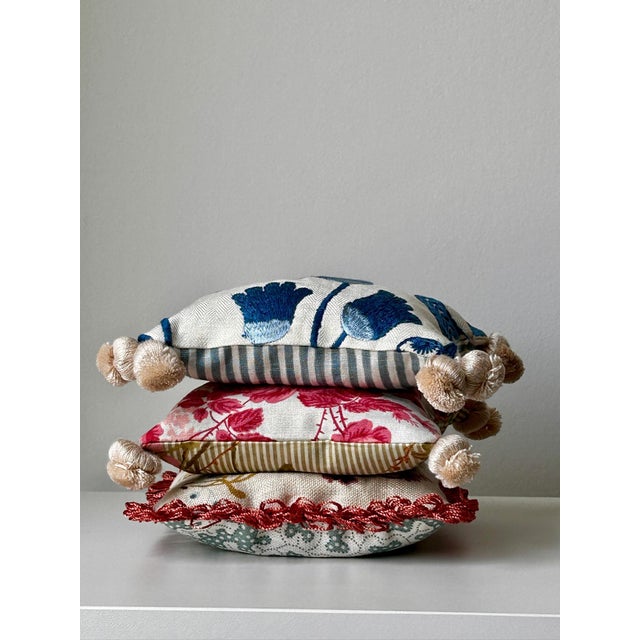 Schumacher, Alice Sergeant, Sanderson, Chelsea Textiles Lavender-Filled Designer Decorative Pillows - Set of 3 Small For Sale In Washington DC - Image 6 of 12