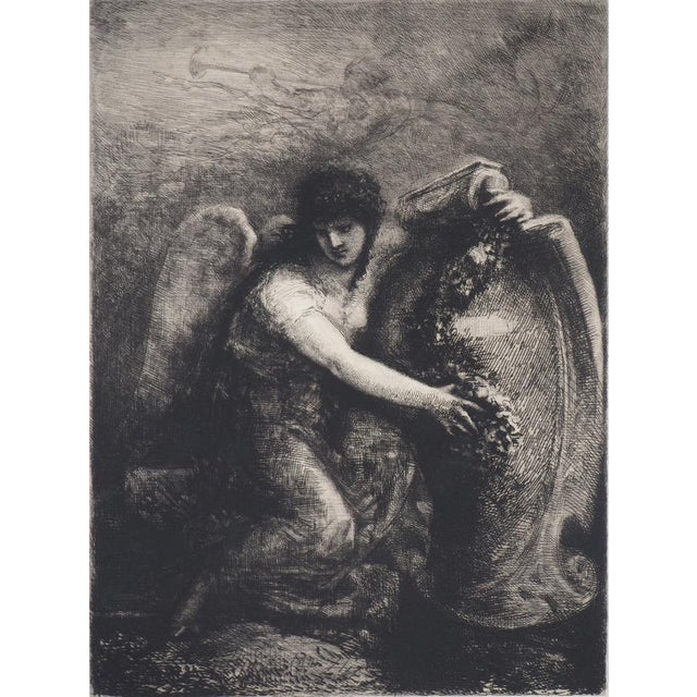 François Nicolas Chifflart, Frontispiece of the New Illustration, 19th Century, Original Etching For Sale - Image 8 of 8