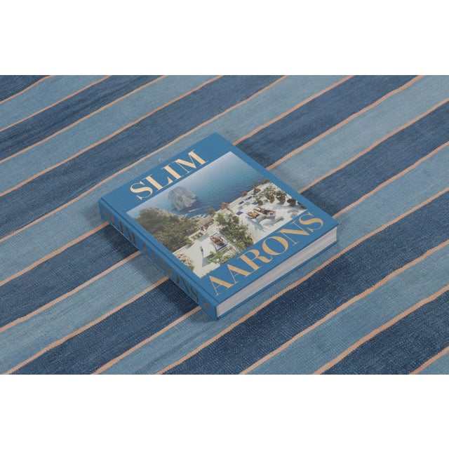 Blue Rug & Kilim’s Indian Oversized Dhurrie Rug in Deep Indigo and Blue Stripes For Sale - Image 8 of 8