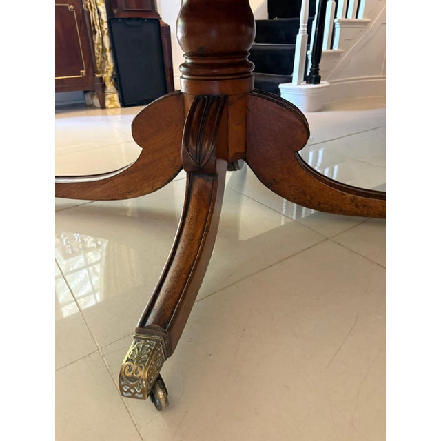 Antique George III Figured Mahogany 2-Pillar Dining Table, 1800s For Sale - Image 11 of 13