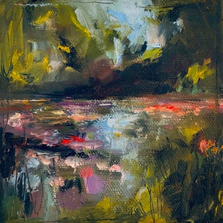 Le Jardin de Monet, III by Leigh Ann Van Fossan | Oil on canvas Landscape with water lilies. For Sale