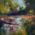 Le Jardin de Monet, III by Leigh Ann Van Fossan | Oil on canvas Landscape with water lilies. For Sale