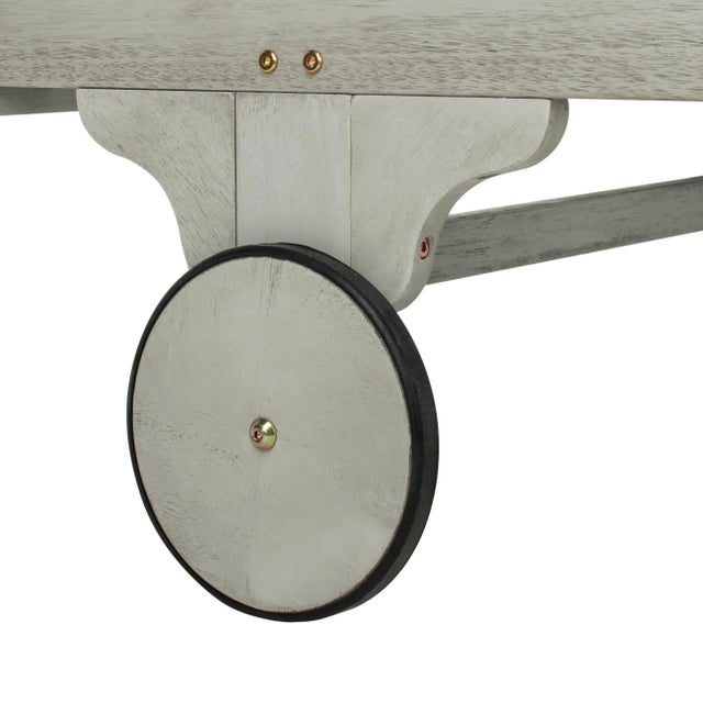 Wood Newport Chaise Lounge Chair with Side Table, Ash Grey/Beige Cushion For Sale - Image 7 of 11