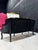 Gothic Black Velvet Sofa With Hand-Applied Gold Leaf Frame For Sale - Image 4 of 9