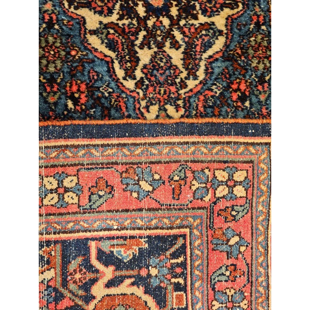 Vintage Persian Bibikabad Rug, Hand-Knotted Wool, Herati Geometric Pattern, Rust Red & Blue, 9x12 For Sale - Image 18 of 18