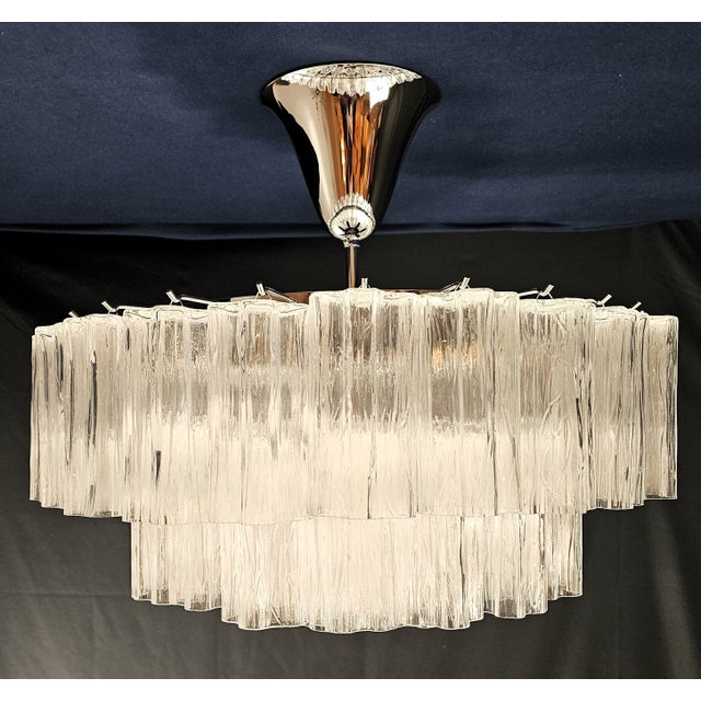 Vintage Murano Glass Ceiling Light in the style of Barovier, Italy, 1980s For Sale - Image 4 of 12