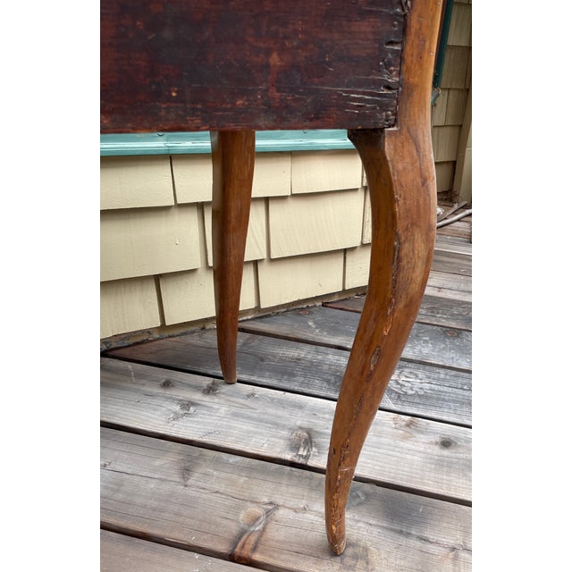 19th C French Provincial Louis XV Style Solid Walnut Writing Desk, Hall or Side Table - For Sale - Image 14 of 18