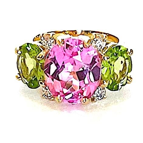 Christina Addison Large Gum Drop™ Ring With Blue Topaz and Iolite and Diamonds For Sale - Image 10 of 12