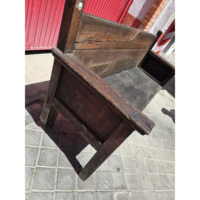 Mid 18th Century Antique Wooden Bench, 1750s For Sale - Image 5 of 12