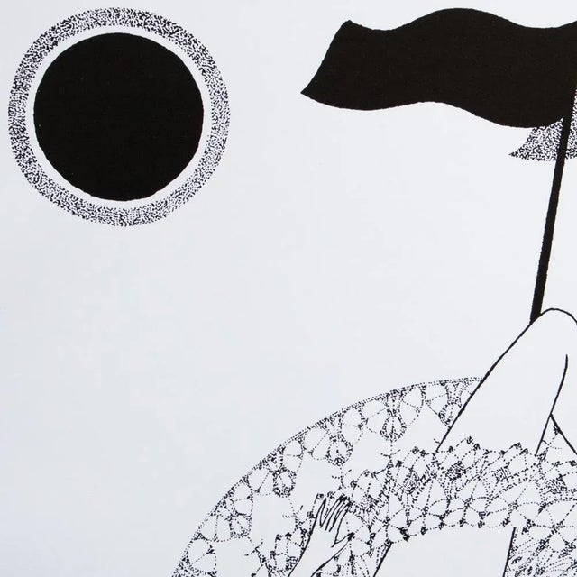 Black 1968 Max Walter Svanberg Composition No. 8, Original Period Black & White Lithograph For Sale - Image 8 of 13