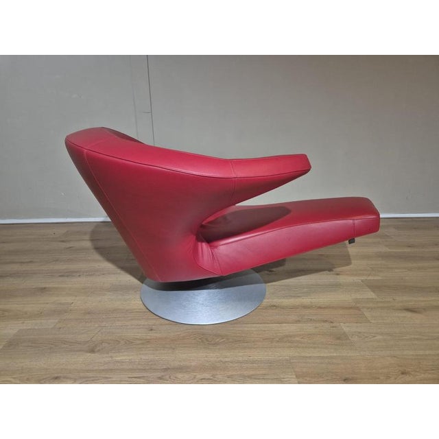 Set of Parabolica Armchairs in Red Leather from Leolux For Sale - Image 5 of 18