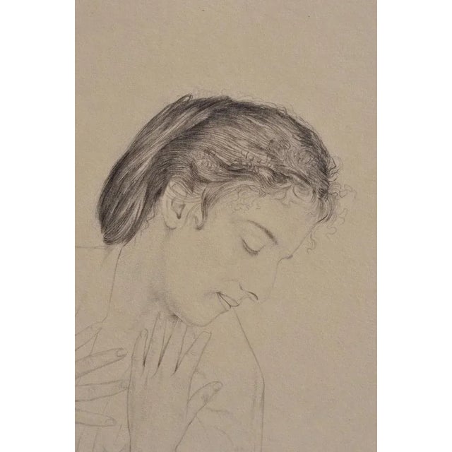 Modern Walter Sauer, Woman in Profile, Signed Engraving For Sale - Image 3 of 8