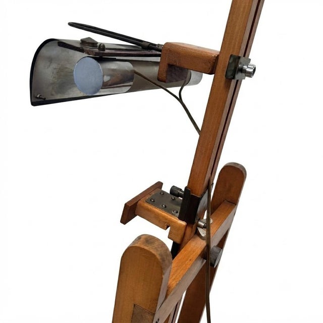 Mid-20th Century Wooden Artists Studio Easel with Integrated Lamp, 1950s For Sale - Image 9 of 18