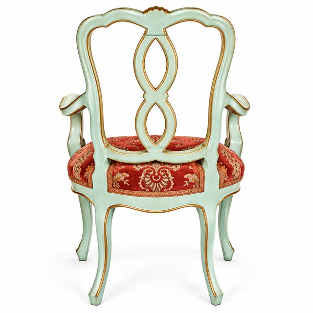 Elegant pair of Italian armchairs by Fratelli Testolini, Venice, dating from the 1930s, finely crafted in walnut and...