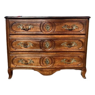 18th Century French Provincial Louis XV Solid Walnut Chest of Drawer / Commodes For Sale