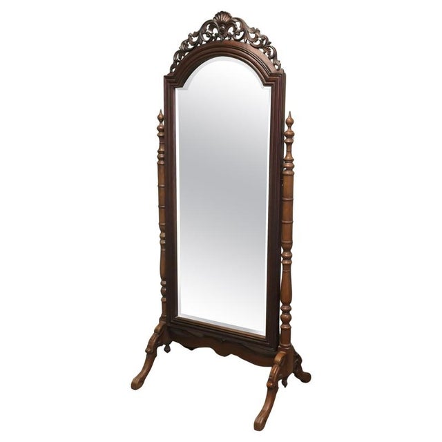 Glass Carved Cheval Dressing Mirror, 1900 For Sale - Image 7 of 7