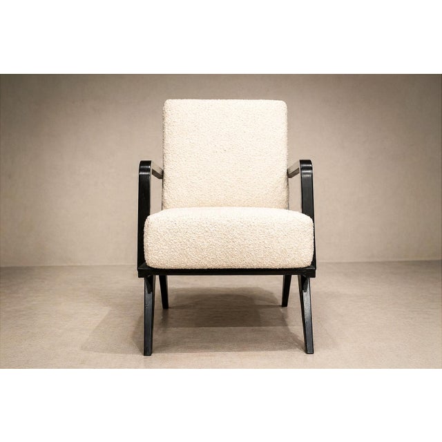 Brazilian Modern Armchair in Hardwood and Bouclé, Unknown, Brazil, 1960s For Sale - Image 4 of 18