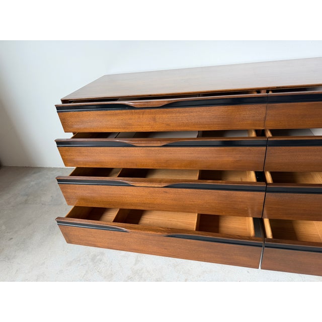Brown 1960s Mid-Century Modern John Stuart Eight-Drawer LowBoy Dresser For Sale - Image 8 of 18