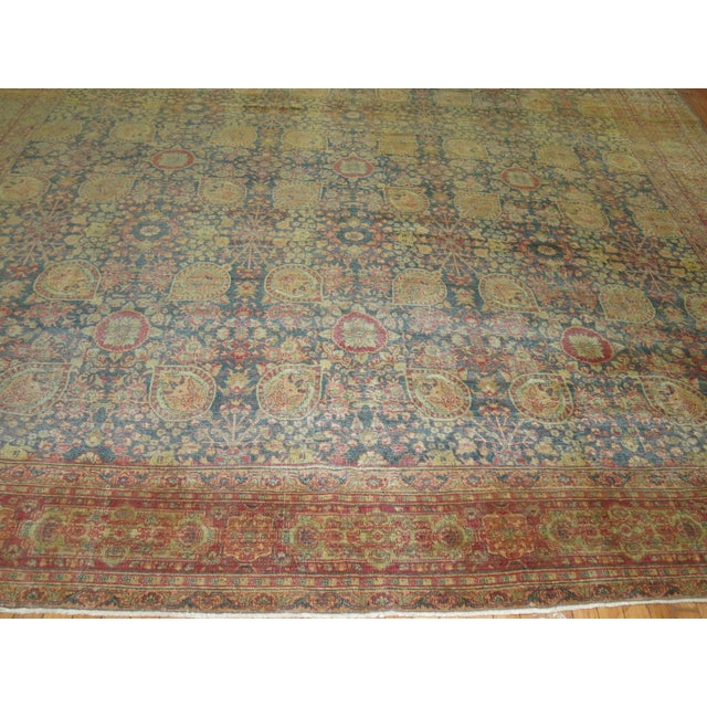 Early 20th Century Antique Tabriz Facial Figure Rug - 11'4" x 14'10" For Sale - Image 5 of 13