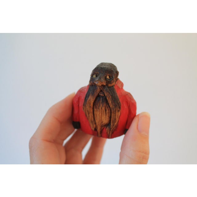 Wood Vintage Hand Carved Wood Folk Art Figurines S/6 For Sale - Image 7 of 14