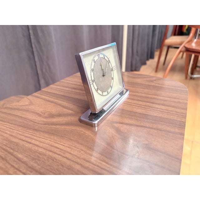 Silver Art Deco Clock from Kienzle International, Germany, 1930s For Sale - Image 8 of 13