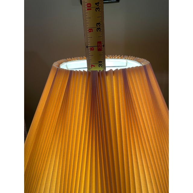Vintage 31" Japanese Satsuma Moriage Table Lamp With Pleated Shade For Sale - Image 16 of 18