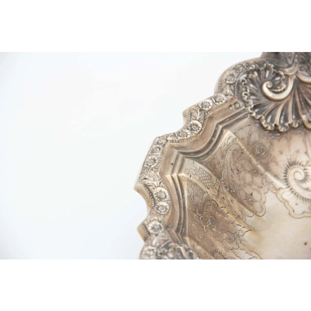 Silver Fruit Bowl with Chiseled Engravings For Sale - Image 5 of 6