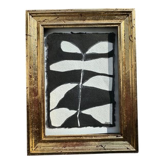 Contemporary Black and Ivory Botanical Abstract, Framed For Sale