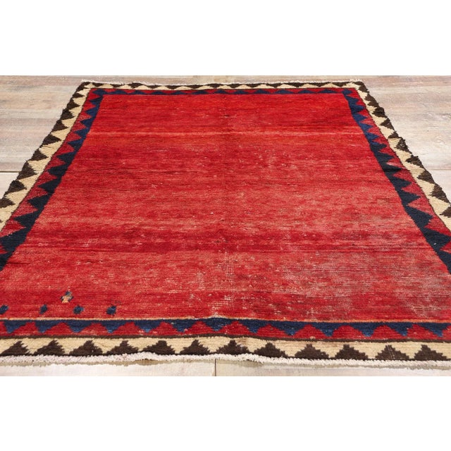 Red Vintage Red Persian Lori Rug - 04'11 X 07'07 For Sale - Image 8 of 9