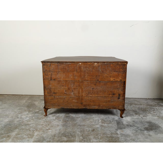 Italian 1800s Walnut Three-Drawer Serpentine Front Commode with Bronze Hardware For Sale - Image 10 of 12