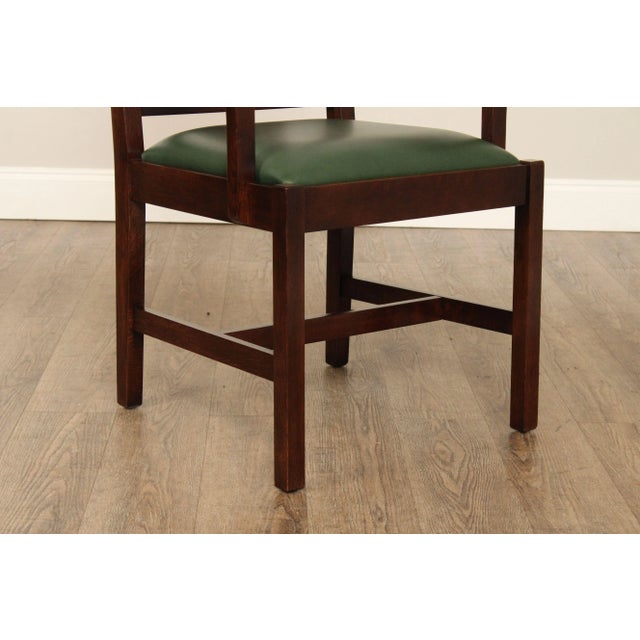 Stickley Mission Collection Set of Four Oak Spindle Dining Chairs For Sale In Philadelphia - Image 6 of 12