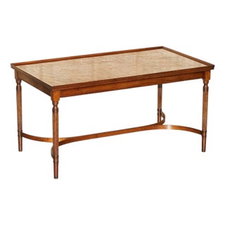 Antique Regency Oyster Laburnum Wood Style Coffee Table, 1920s For Sale