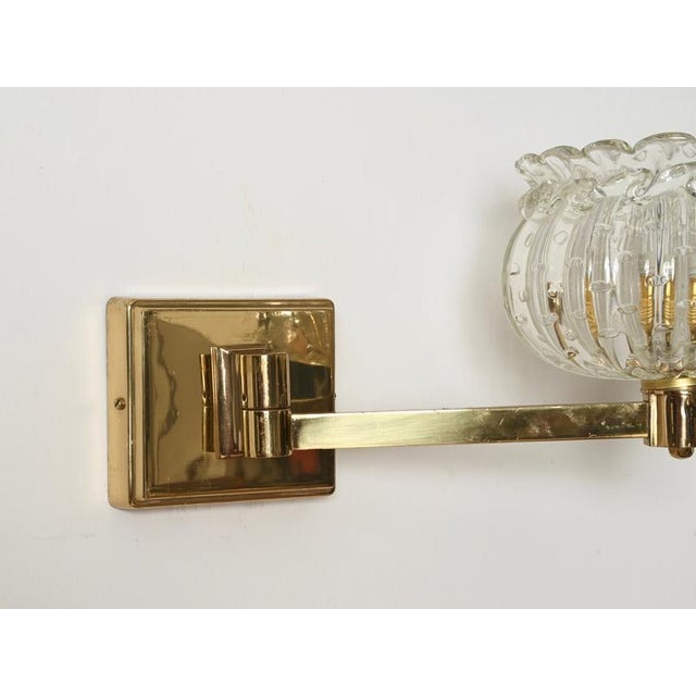 Large Adjustable Murano Glass and Brass Flower Sconces from Barovier, Italy, 1940s, Set of 2 For Sale - Image 12 of 18
