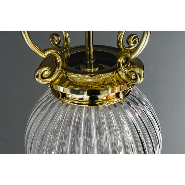 Art Deco Pendant Vienna Around 1920s with Original Cut Glass Shade For Sale - Image 13 of 18