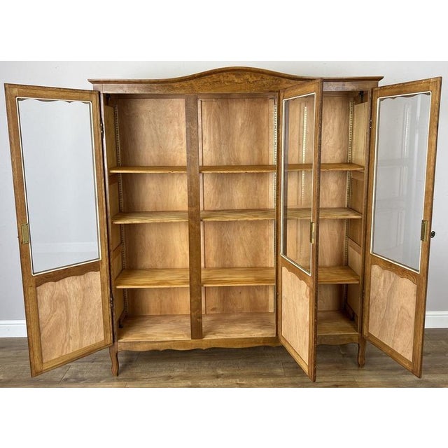 Vintage French Louis XIV Glazed Oak Display Cabinet For Sale - Image 10 of 11