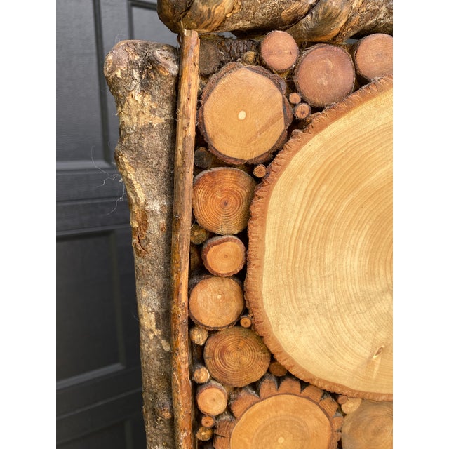 1970s Vintage Ralph Lauren Style Reversible 5-Panel Room Divider – Farmhouse Rustic Cabin Wood Double-Sided Screen For Sale - Image 5 of 12