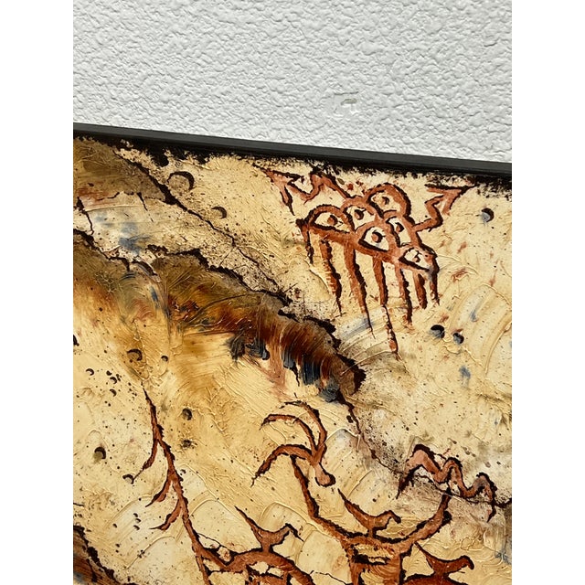 Plastic Circa 2002 Stephen K. McCullough. “Bird Headed Shamans” Original Acrylic Indian Painting For Sale - Image 7 of 12