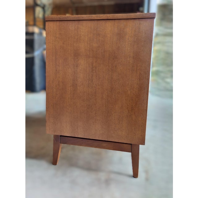 Broyhill Brasilia Mid Century Lowboy Dresser and Original Mirror For Sale - Image 12 of 13
