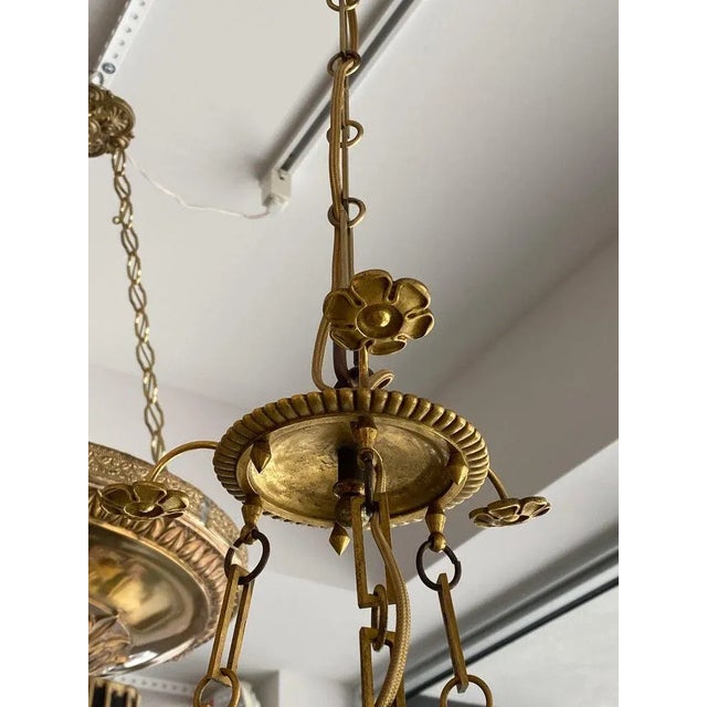 Early 19th Century Antique French Empire Chandelier in Patinated Bronze and Gold Dore For Sale - Image 5 of 13