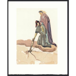 1963 Dalí Divine Comedy Engraving Enfer Chant 32 "Le Traître De Montaperti" (The Traitor of Montaperti) For Sale
