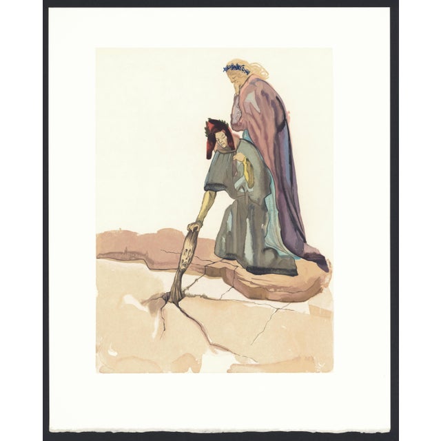 1963 Dalí Divine Comedy Engraving Enfer Chant 32 "Le Traître De Montaperti" (The Traitor of Montaperti) For Sale