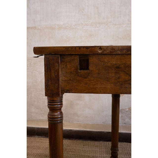 19th Century Turned Walnut Demilune Consoles 19th Century, 1890s, Set of 2 For Sale - Image 5 of 8