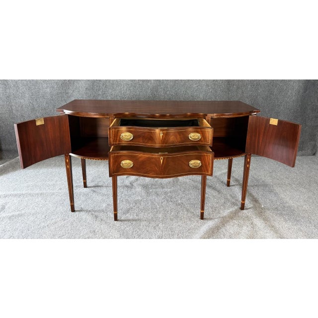 2000 - 2009 C2000 Henkel Harris Mahogany Inlaid Sideboard No. 2367 For Sale - Image 5 of 18
