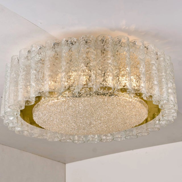 Glass and Brass Light Fixtures from Doria, Germany, 1960s, Set of 6 For Sale - Image 10 of 18