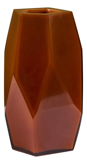 Robert Kuo Persimmon Facet Vase