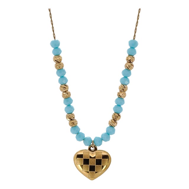 Love Heart Pendant Turquoise Color Necklace For Sale