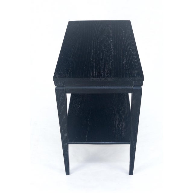 Cerused Oak Two Tier Rectangle Side End Table Brown Saltman Attributed MINT