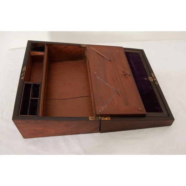 Brown French 19th Century Rosewood Writing Box For Sale - Image 8 of 10